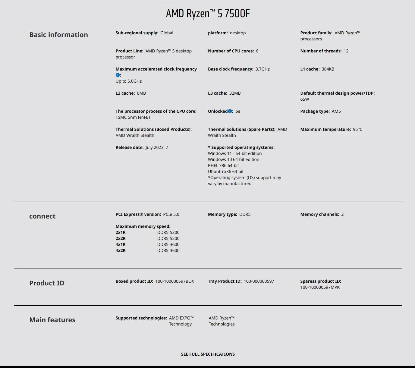 Prosesor AMD Ryzen 5 7500F 3.7 - Pc Gaming Cpu ulasan dan harga