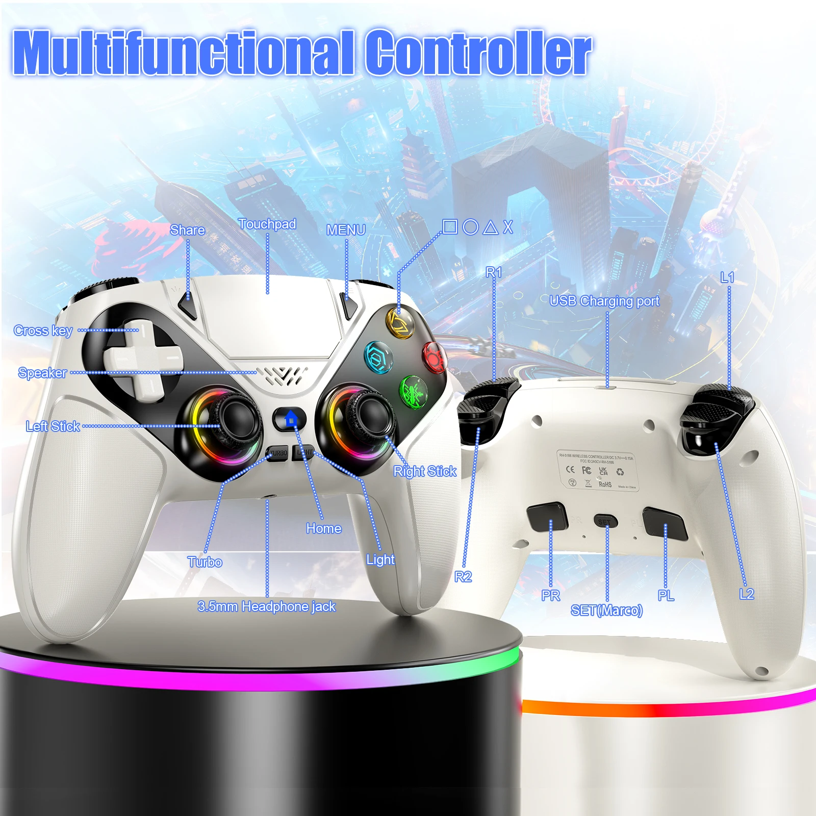 Kontroler Nirkabel Gamepad Unt - Pc Gaming Emulator ulasan dan harga