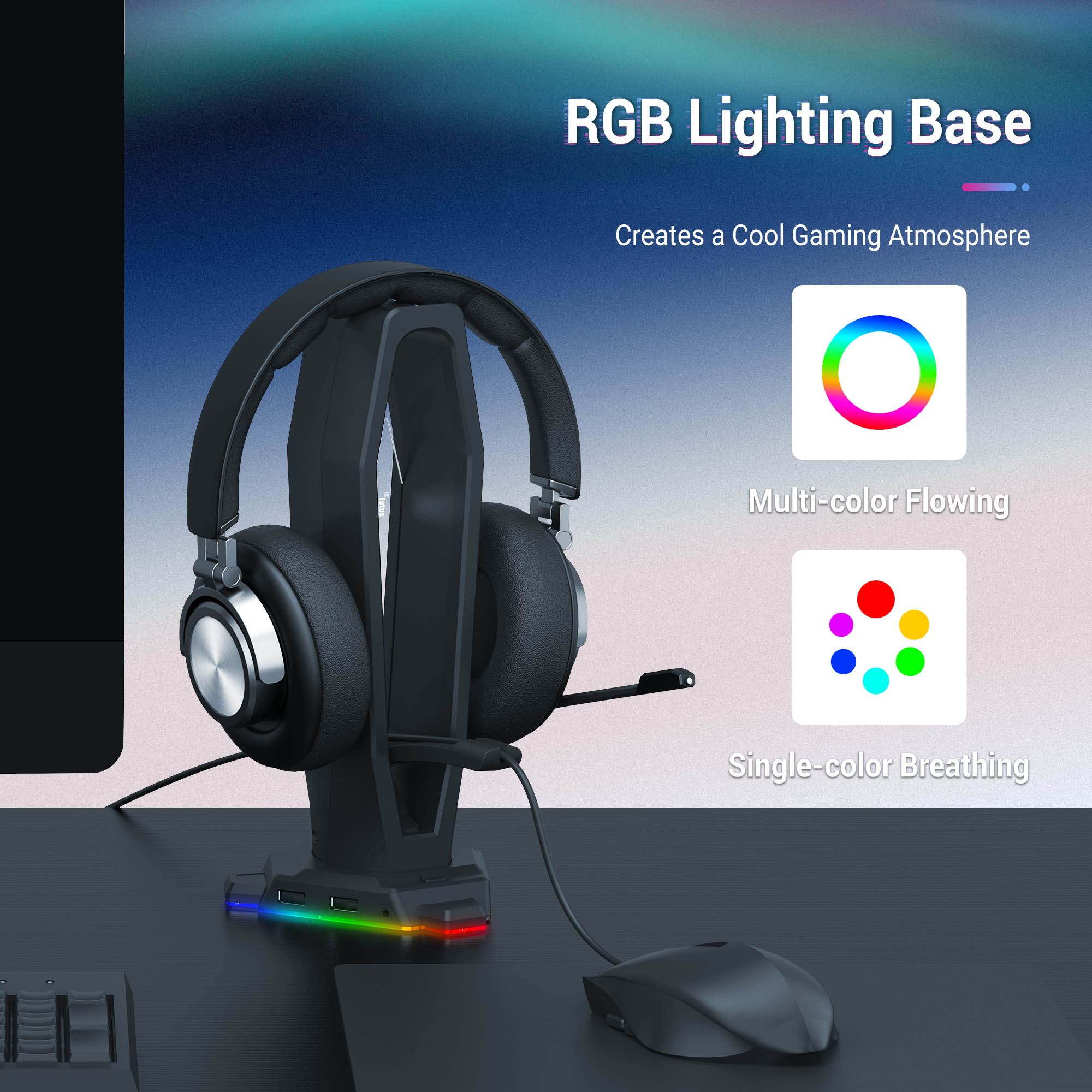 3 In 1 RGB Gaming Headset Peme - Mouse Bungee Holder ulasan dan harga