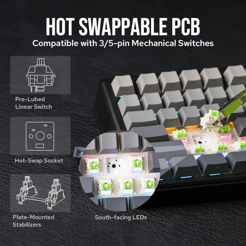 AULA F75 Max Mechanical Keyboa - Pc Gaming Keyboards ulasan dan harga