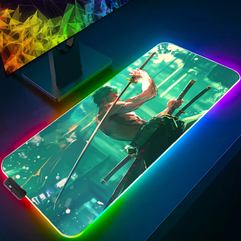 ONE PIECE Zoro Mouse Pad RGB A - Pc Gaming Aesthetic ulasan dan harga
