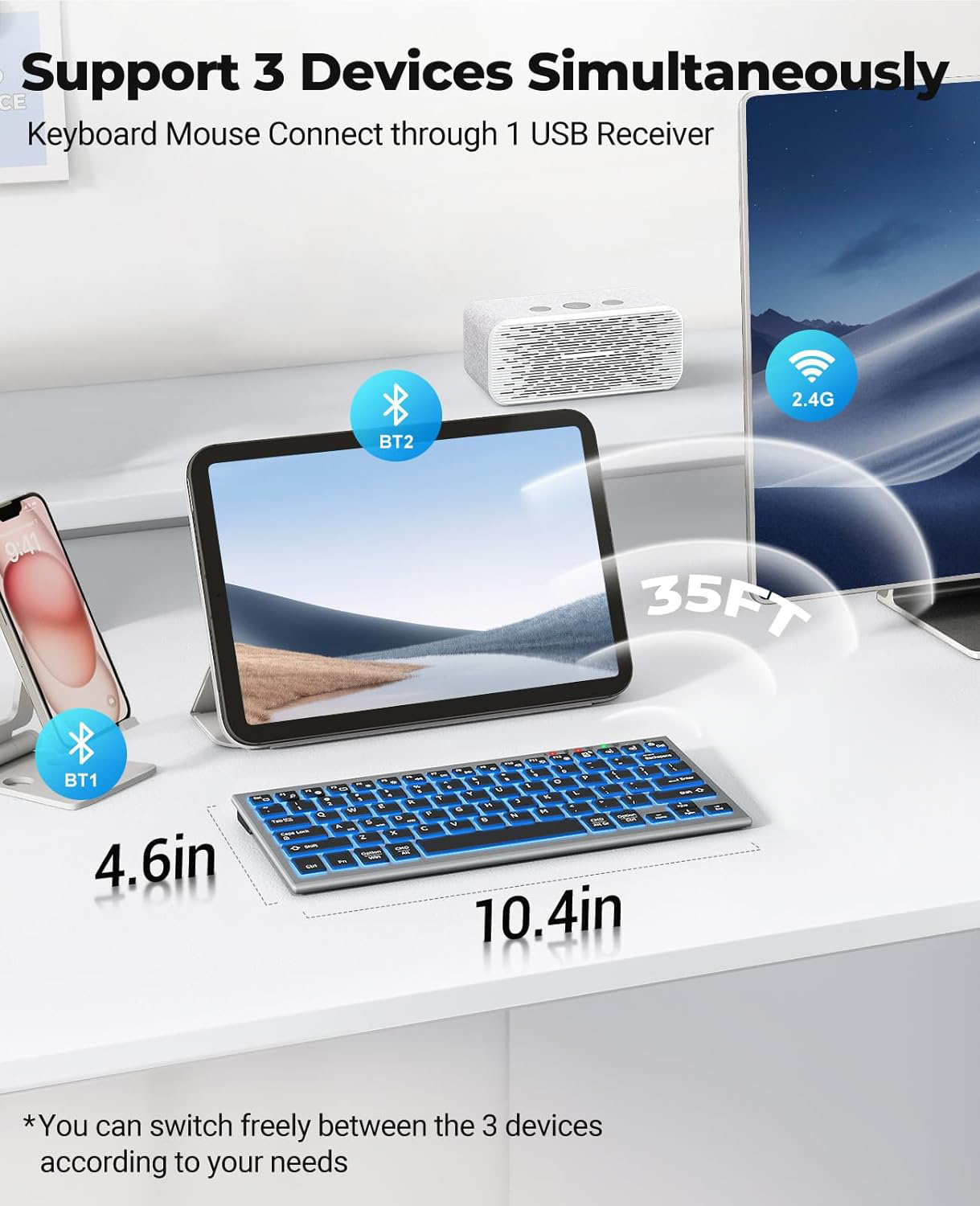 JOMAA Keyboard Nirkabel Blueto - Pc Gaming Windows 7 ulasan dan harga