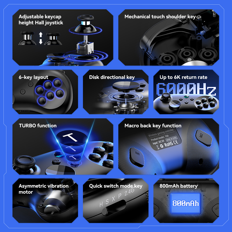 BSP-Y04 Wireless Hall Effect J - Pc Gaming Emulator ulasan dan harga