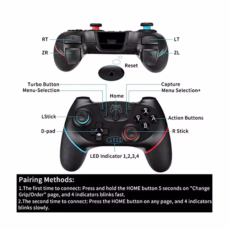 Kontrol Nirkabel Bluetooth USB - Pc Gaming Emulator ulasan dan harga